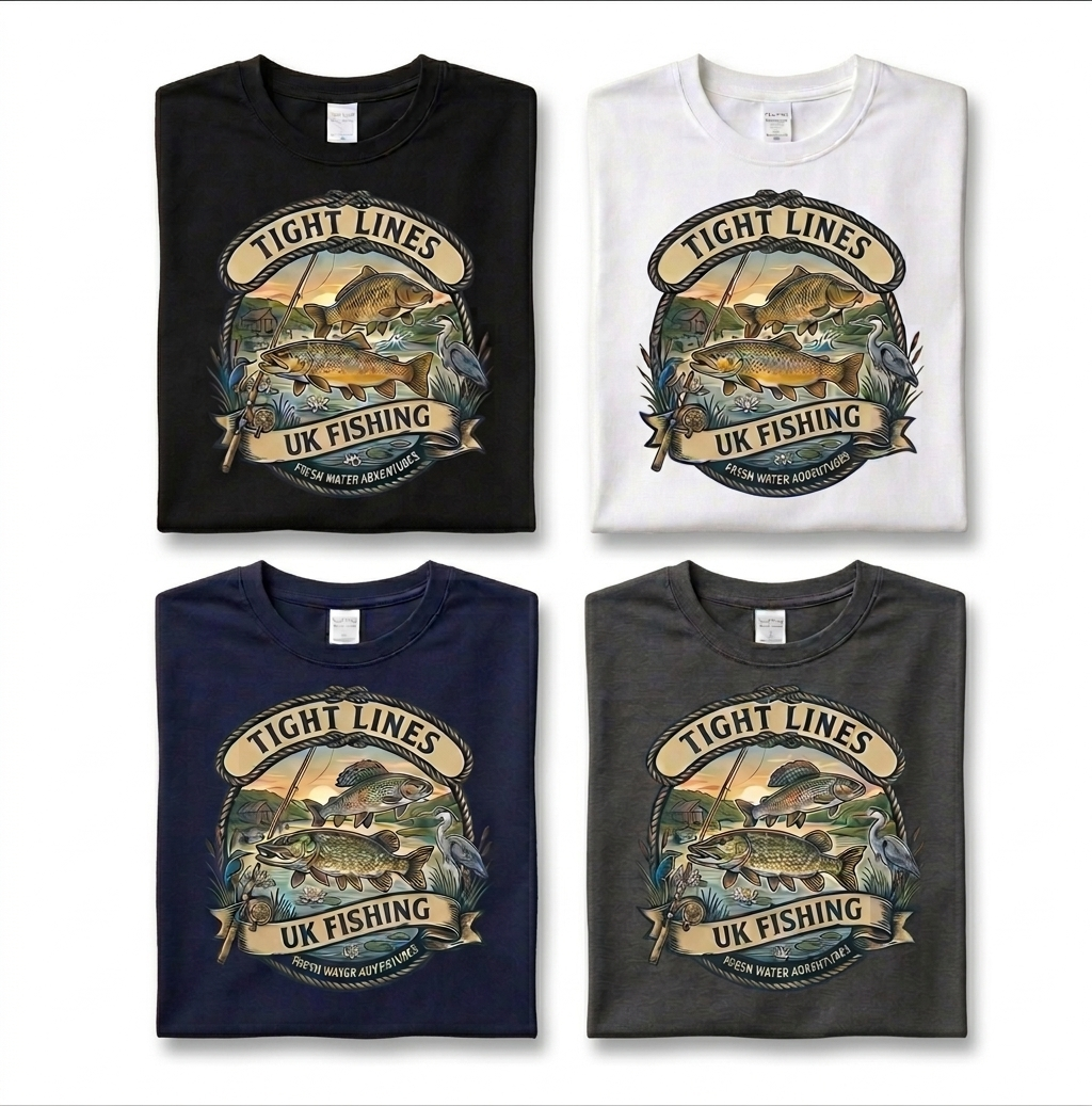 UK Fresh Water Fishing: The "Tight Lines" Range Tshirts