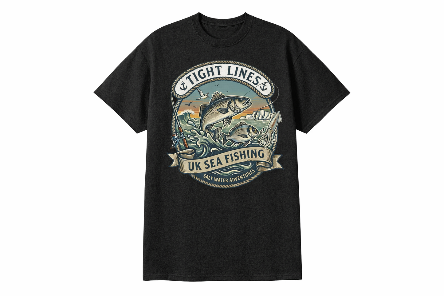 UK Sea Fishing: The "Tight Lines" Range Tshirts
