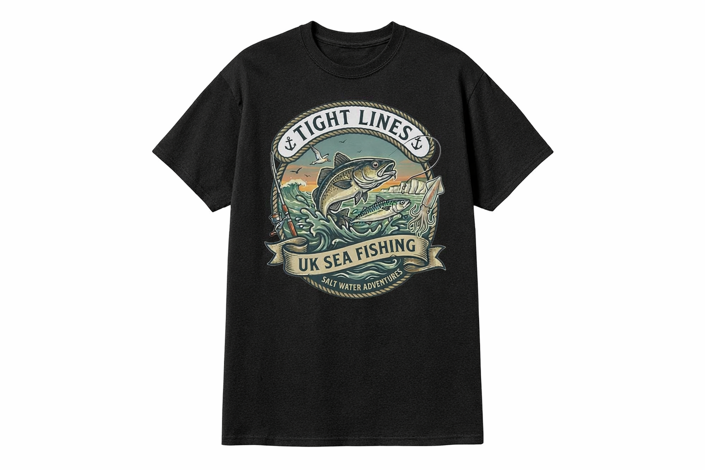 UK Sea Fishing: The "Tight Lines" Range Tshirts