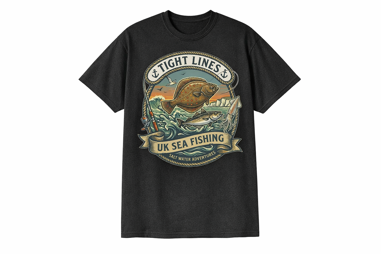 UK Sea Fishing: The "Tight Lines" Range Tshirts