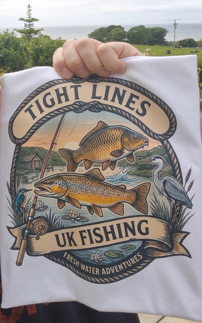 UK Fresh Water Fishing: The "Tight Lines" Range Tshirts