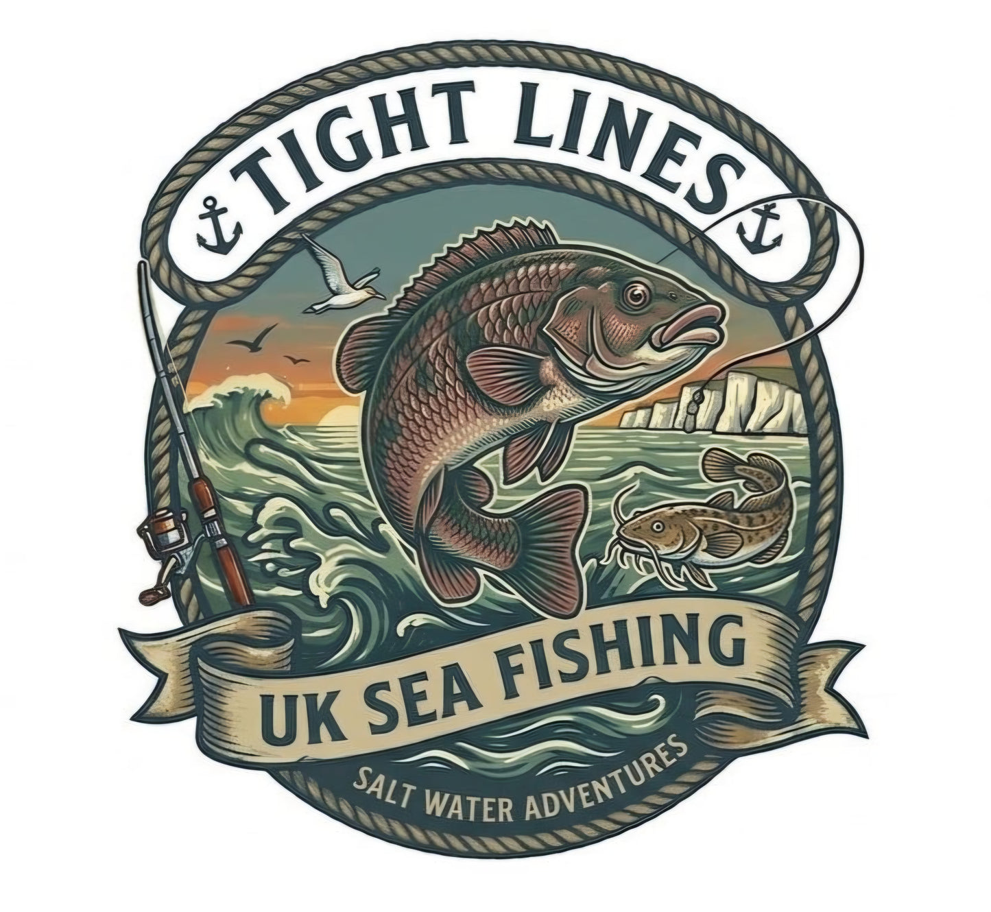 KIDS UK Sea Fishing: The "Tight Lines" Range Tshirts (Copy)