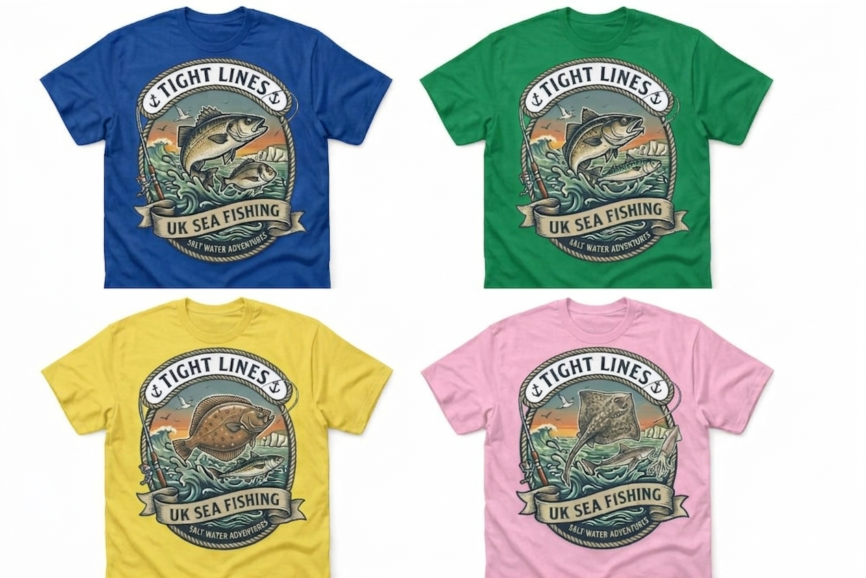 KIDS UK Sea Fishing: The "Tight Lines" Range Tshirts (Copy)