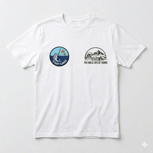 ADULTS- The Wild Life Of Johns- TIGHT LINES Range Tshirts